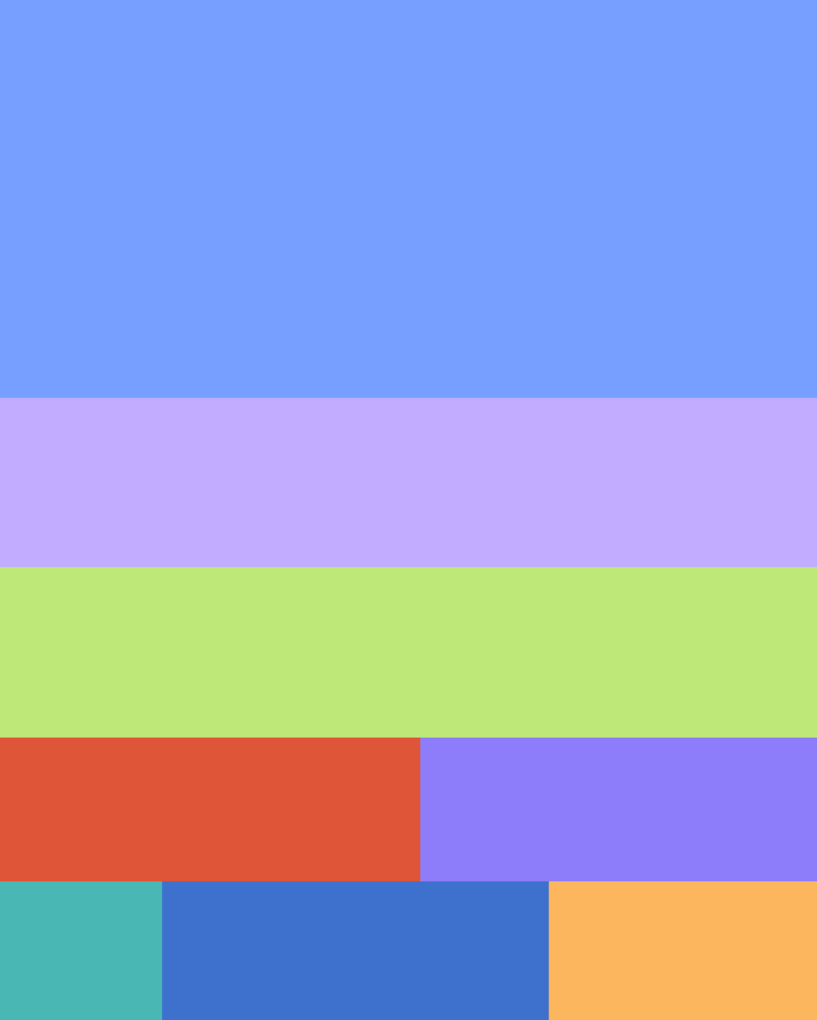 Paleta de color de Bebanjo en bloques, diseño de Paseo